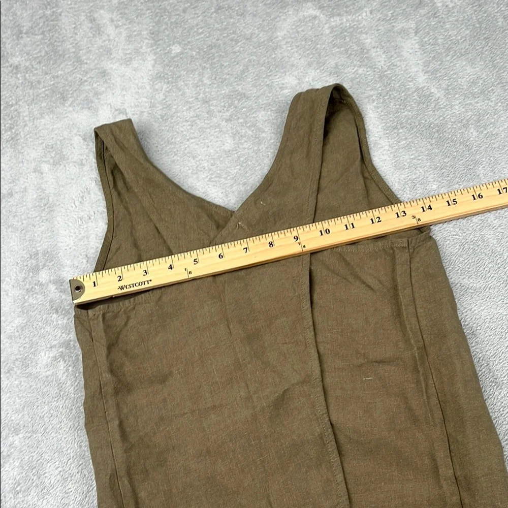NEW The‎ Simple Folk 6-8 Years 100% Organic Linen Olive Cross-Back Apron